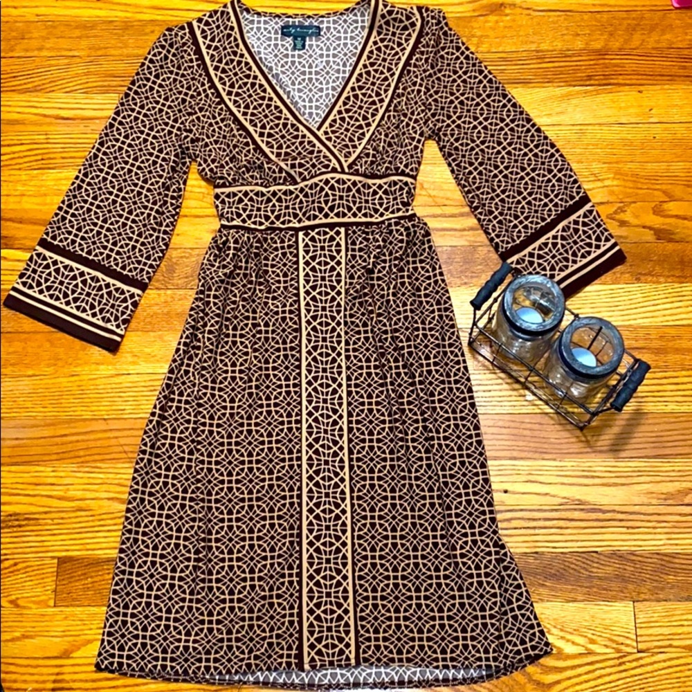 City Triangles brown tie back dress